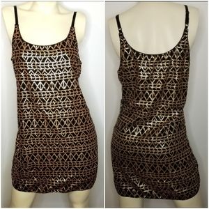 Forever 21 - Black w/ Gold Sequin Party Mini Dress